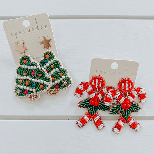Holiday Seed Bead Earrings