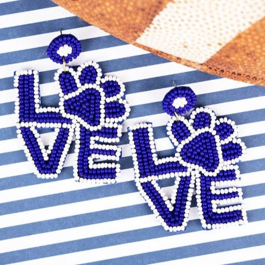 LOVE Paw Print Earrings