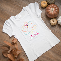 Personalized Turkey Tee (with Bow)