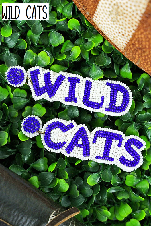 Wildcats Seed Bead Earrings