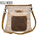 Beige World Shoulder Bag