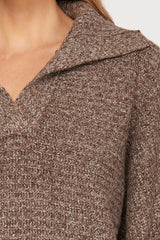 Collared Knit Sweater | Mocha